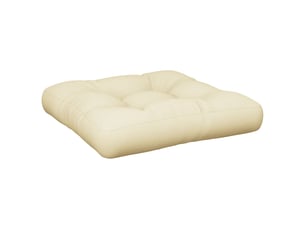 Coussin de palette, coussin de chaise, coussin de canapé crème 58x58x10 cm tissu cf55334