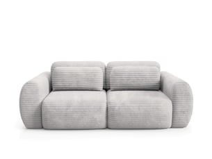 Canapé droit convertible   4 places Tissu gris avec coffre de rangement