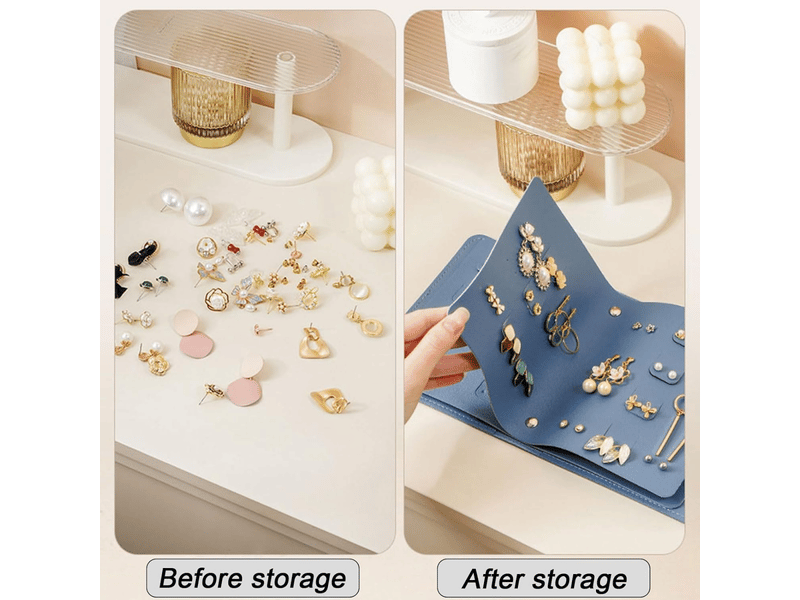  Rangement pour boucles d'oreilles pratiques petit livre sacs de rangement d'oreilles boîte à bijoux organisateur de bijoux étui presentoir boucle  - Conforama D