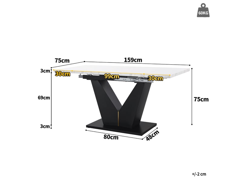  Ensemble table et chaises avec 1 table et 4 chaises  - table extensible - mdf, métal et velours - multicolore  - Conforama D