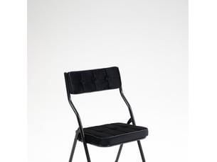 Lot de 2 chaises pliantes de salle à manger en velours noir