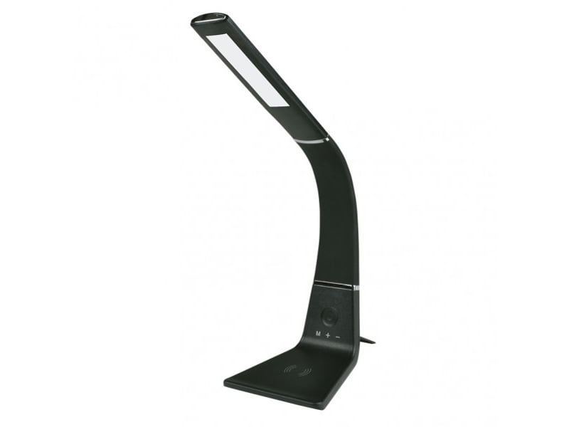  Fabrilamp kodonita lampe de bureau led noirchrome 5 w 400 lm, charge qi, tactile et dimmable 139271009 - Conforama A
