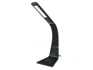 Fabrilamp kodonita lampe de bureau led noirchrome 5 w 400 lm, charge qi, tactile et dimmable
