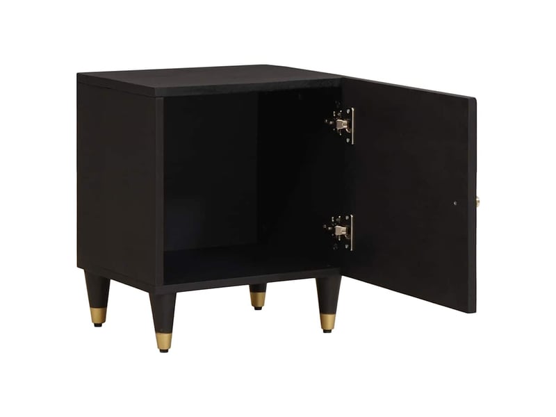  Table de chevet - cabinet de chevet - table de nuit avec porte 2 pc noir 40 x 33 x 46 cm  - Conforama B