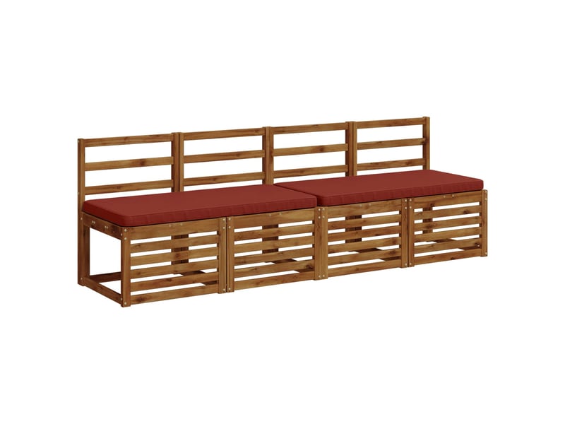  Lot de 2 coussins de banc, coussins d'assise vught 100 % polyester rouge cf58107  - Conforama C