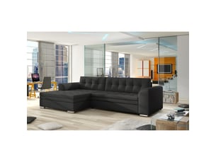 Canapé d'angle convertible conforto 4 places noir – angle gauche
