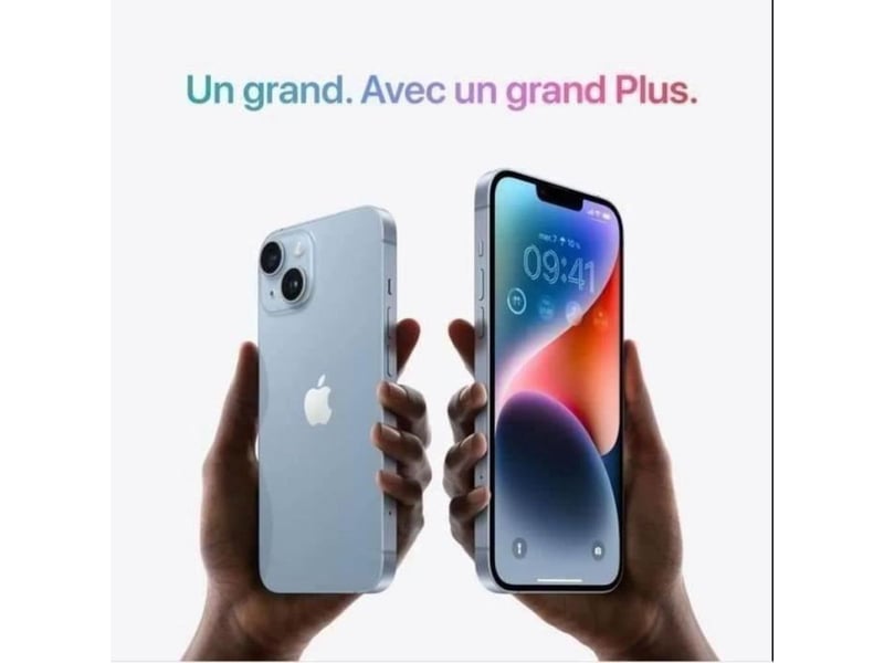  Smartphone iphone 14 plus 128 go jaune 2023 double capteur photo  - Conforama D