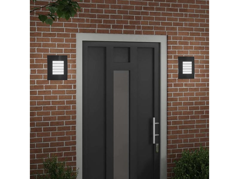 2 pièces applique murale extérieure noir 23,5x9x26 cm shl79461 - Conforama C