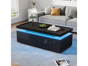 Table basse rectangulaire coloris noir <strong></strong> <strong></strong> - 45 cmx95 cm