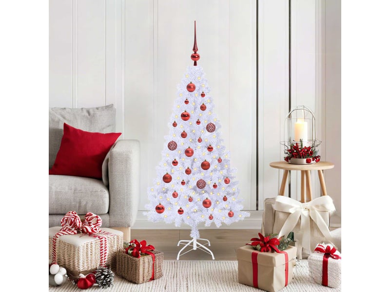  Sapin de noël - arbre de noël artificiel blanc 120 cm pvc et acier  - Conforama B