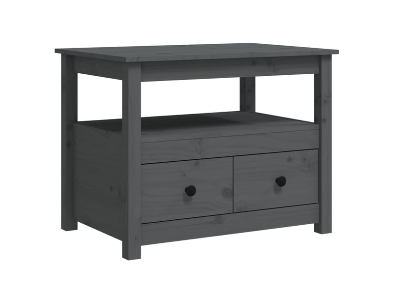  Table basse | table de salon gris 71x49x55 cm bois massif de pin  - Conforama A