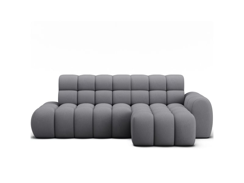  Canapé d'angle convertible bulla 3 places gris angle droit – tissu nid d'abeille avec extension d'assise électrique  - Conforama A