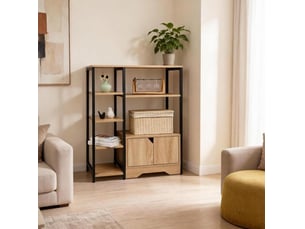 Bibliotheque coloris  bois clair 6 étagère(s) <strong>BEAOK</strong> <strong></strong> - 80 cm x 97 cm