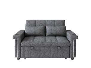 Canapé convertible 2 places 145x141,5x90 cm avec led et ports usb gris