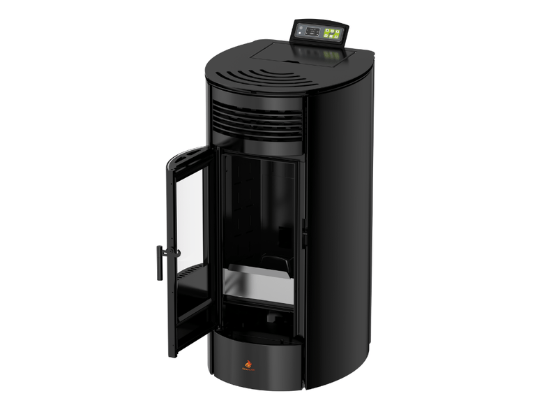  Poêle à granulés étanche flora 14 kw + télécommande - noir  - Conforama C
