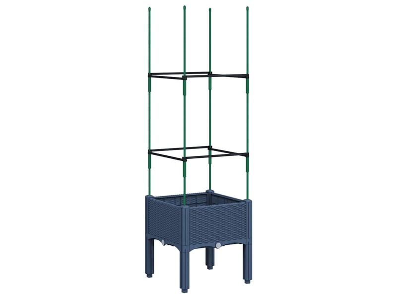  Jardinière - bac à fleurs avec treillis bleu gris 40x40x142,5 cm pp  - Conforama A
