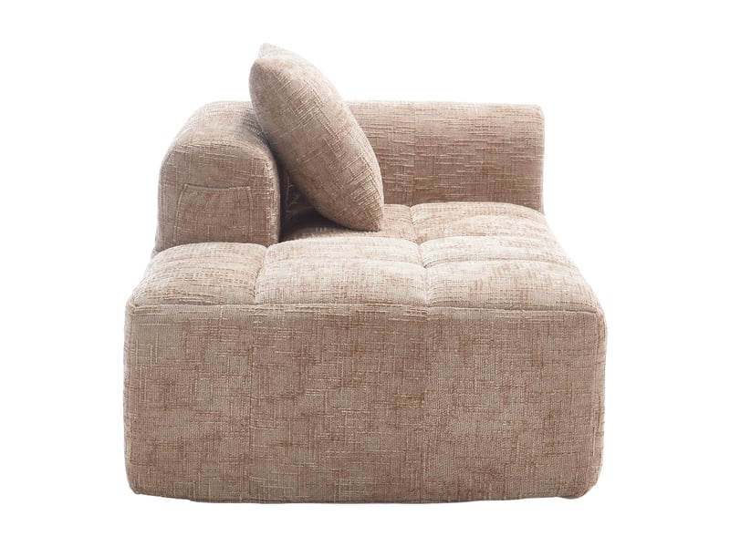  Canapé méridienne en chenille couleur kaki avec coussin inclus et poches latérales pratiques  - Conforama A