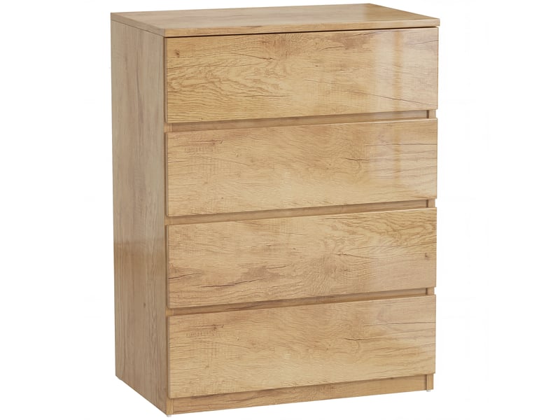  Commode 4 tiroirs sans poignées mdf coloris naturel 60 x 40 x 80 cm  - Conforama A