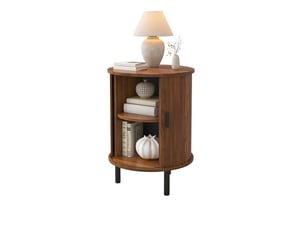 Table basse rond(e) coloris marron <strong>BEAOK</strong> <strong></strong> - 48 cmx48 cm
