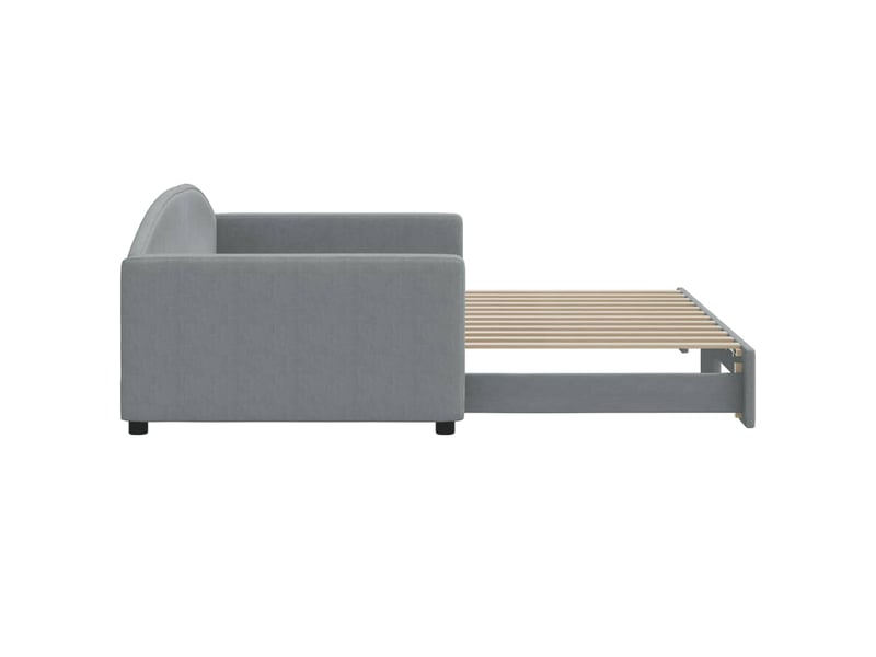 Lit simple- lit adulte -  lit de jour avec gigogne sans matelas gris clair 100x200 cm  - Conforama C