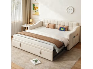 Lit gigogne 90x190 cm COVREO coloris beige