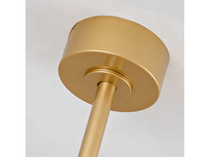 Ventilateur de plafond 52 pouces avec lumière et télécommande, pales en bois massif, fonction mémoire après coupure, moteur dc silencieux, design blanc et or pour salon et maison de campagne ORFRW5766P470016 - Conforama D