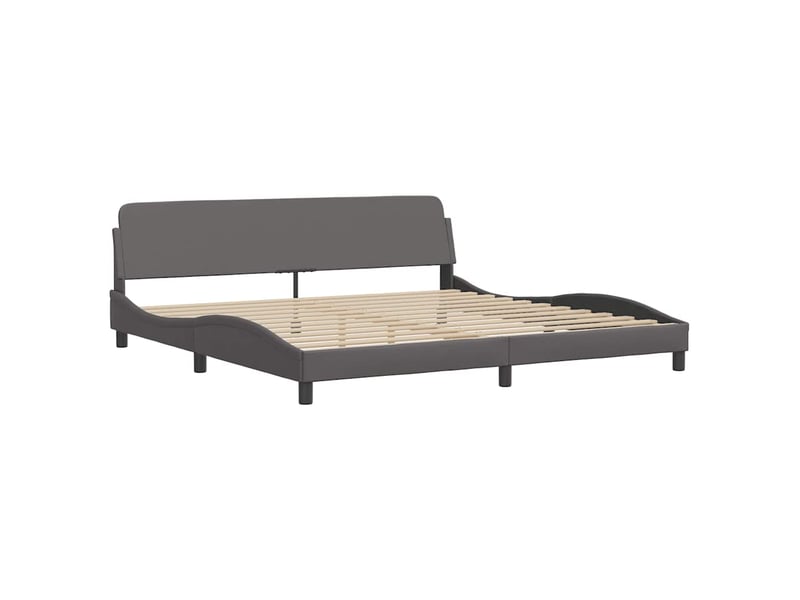  Lit double- lit adulte -  cadre de lit viana sans matelas gris 200x200 cm similicuir  - Conforama D