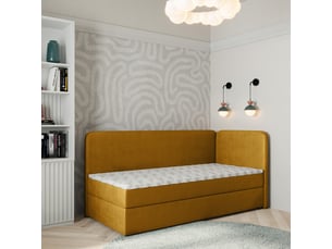 Lit avec rangement 100x200 cm MASSENO coloris jaune