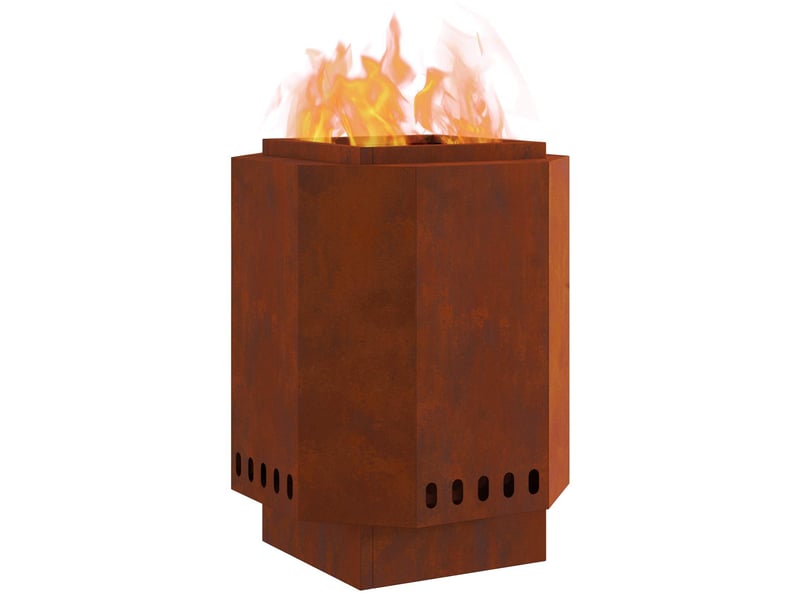  Brasero exterieur, foyer sans fumée rouillé 38x38x51 cm acier patiné shl88937  - Conforama C