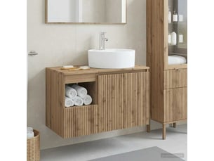 Ensemble de mobilier de salle de bain 2 pc chêne artisanal cf64067