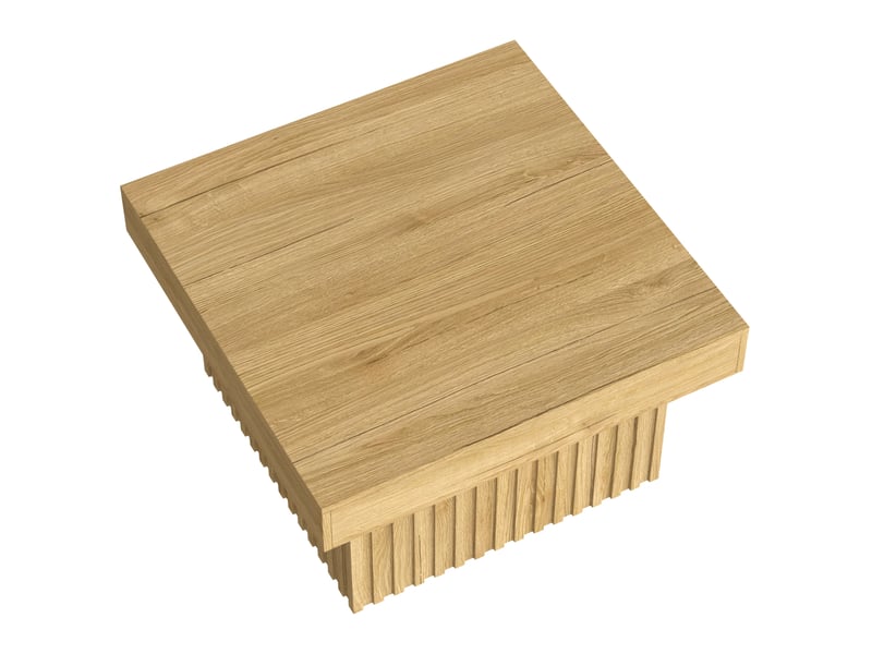 Table basse élégante 79x79x46 cm en bois, plateau pb et base mdf, design moderne, robuste et polyvalente - Conforama D