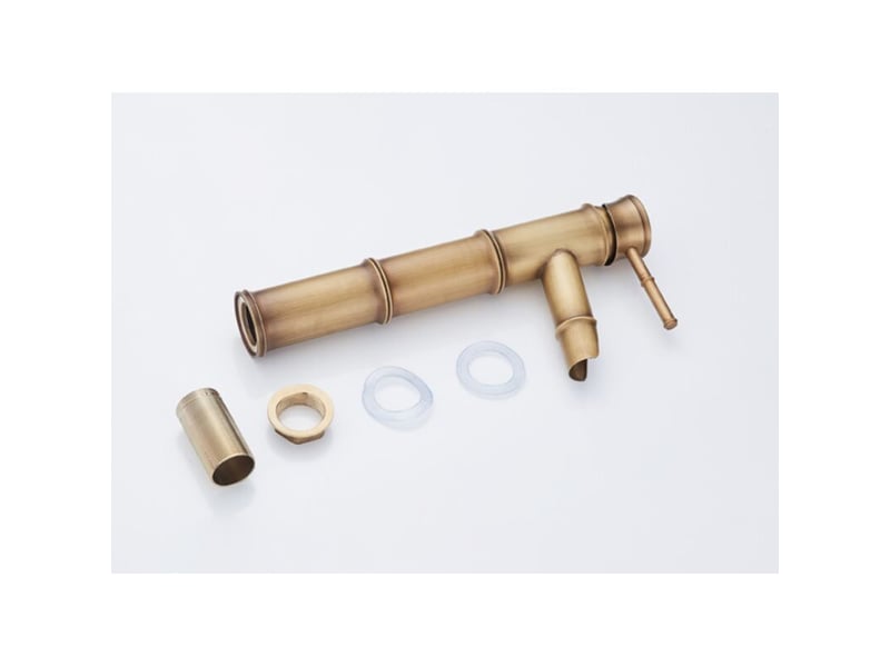  Grand robinet en bambou, robinet monotrou pour eau chaude et froide dans le bassin d'eau courante, robinet de salle de bain en bronze  - Conforama E
