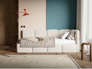Lit 2 places 90x200 cm SELSEY Cloudy coloris beige