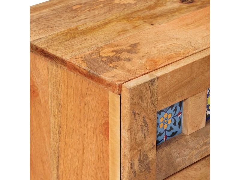  Table de chevet - cabinet de chevet - table de nuit 2 pièces naturel 40 x 33 x 46 cm  - Conforama E