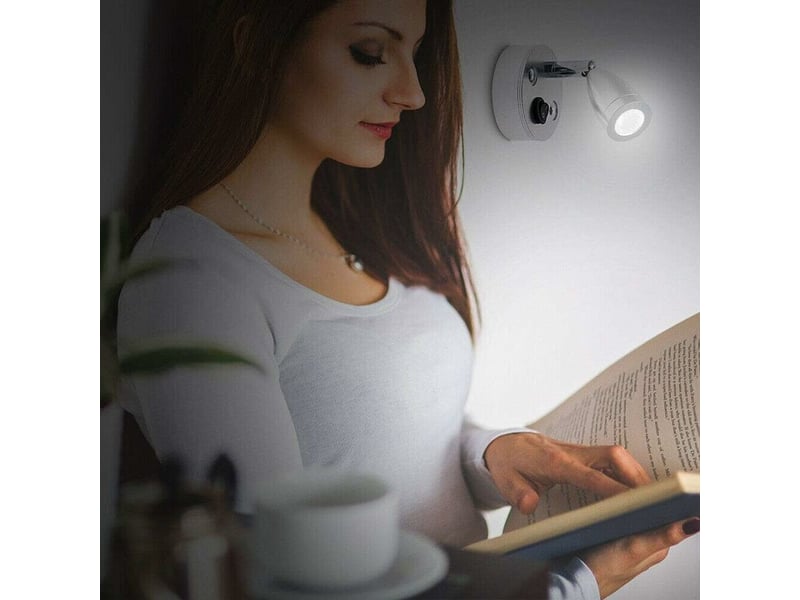  Lot de 2 lampes de lecture à spot led 12v, 3000k, 3w lumière chaude (argent) - rw  - Conforama C