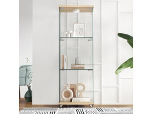 Vitrine coloris naturel 3 étagère(s) <strong>KORFEE</strong> <strong></strong> - x42.5 cm