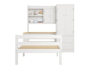 Lit avec rangement 90x200 cm <strong>LEYTN</strong>  <strong></strong> coloris blanc