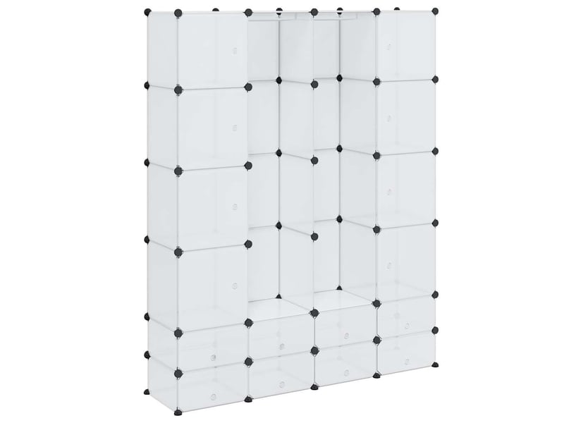  Boîte de rangement modulable avec 18 compartiments blanc 37x146x180,5 cm  - Conforama A
