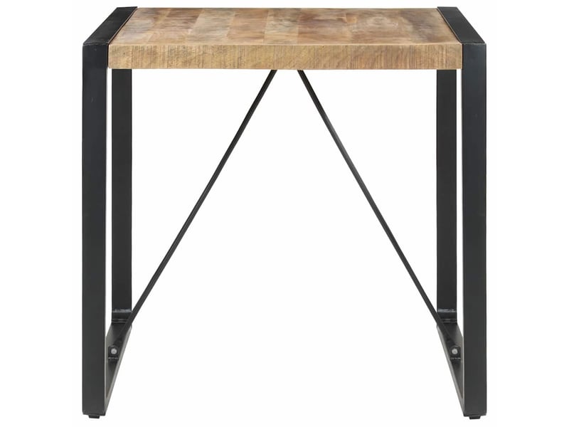 Table à manger, table de salle à manger 80x80x75 cm bois de manguier brut - Conforama A