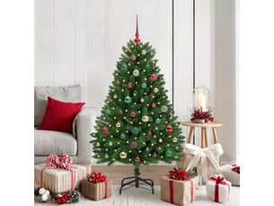 Sapin de noël, arbre de noël artificiel 150 cm 150 led blanc chaud vert shl7388