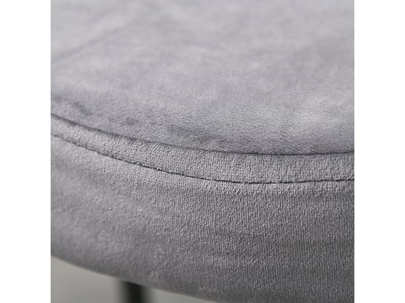  Tabourets de cuisine lot de 4 empilables avec assise rembourrée  - acier aspect velours gris foncé, 41,5 × 41,5 × 46 cm  - Conforama C