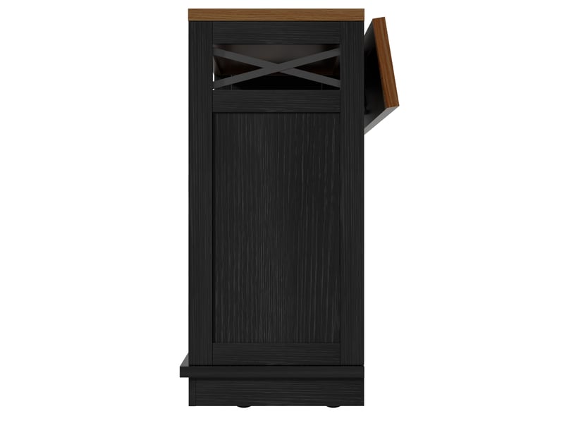  Îlot de cuisine - desserte à roulettes - moderne - noir - mdf et métal - roues et rangement  - Conforama W