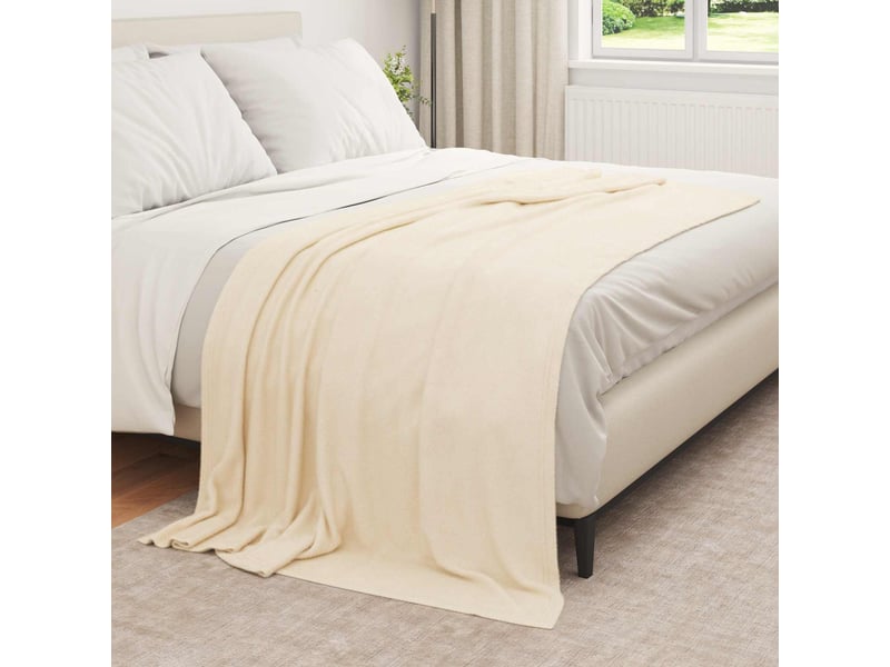  Plaid canapé crème 210x140 cm 0.41 kg polaire  - Conforama C