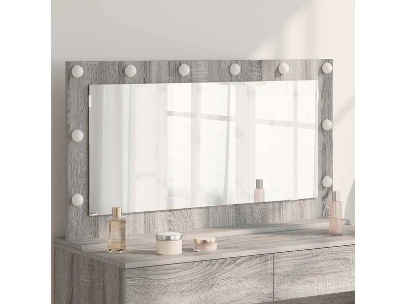 Miroir de vanité, miroir de coiffeuse gris sonoma 100 x 55 x 18 cm rectangulaire cf62781 - Conforama B