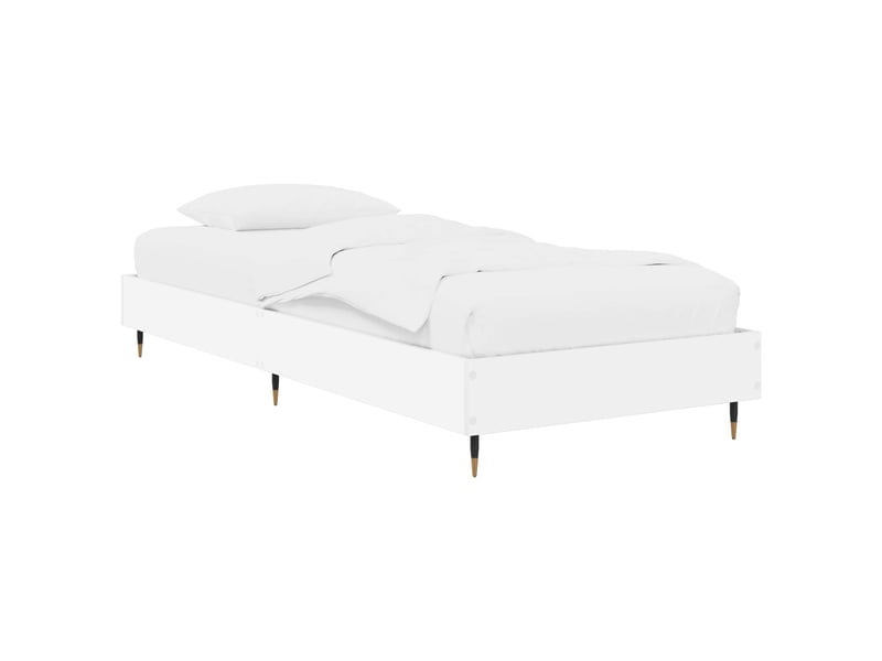  Lit simple- lit adulte -  cadre de lit blanc 80 x 200 cm bois d'ingénierie  - Conforama A