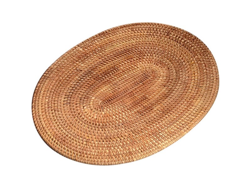  Set de table en rotin naturel fait main, résistant à la chaleur et isolant, 40 x 30 cm  - Conforama A