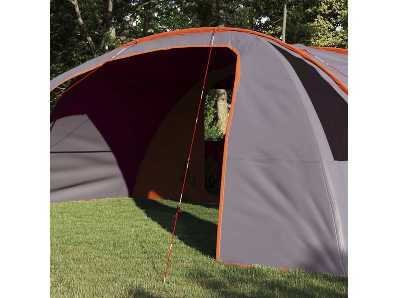 Tente tunnel, tente de camping 6-persoons 6 personne gris et orange shl59774 - Conforama C