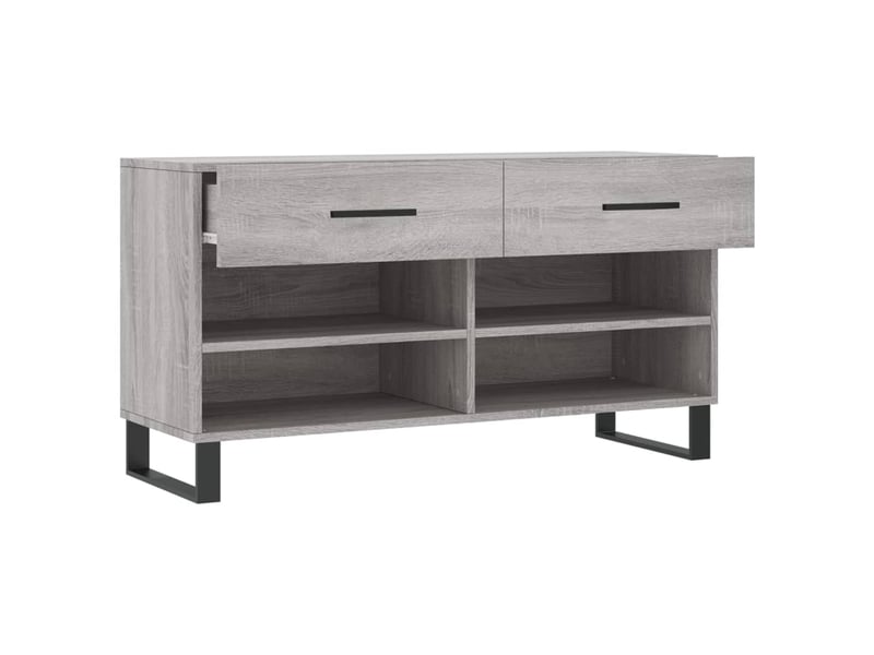  Banc à chaussures, meuble à chaussures sonoma gris 102x35x55 cm bois d'ingénierie shl4241  - Conforama E