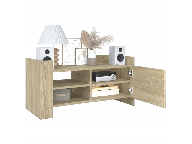  Meuble tv - banc tv - meuble de rangement chêne sonoma 80x35x40 cm bois d'ingénierie  - Conforama C
