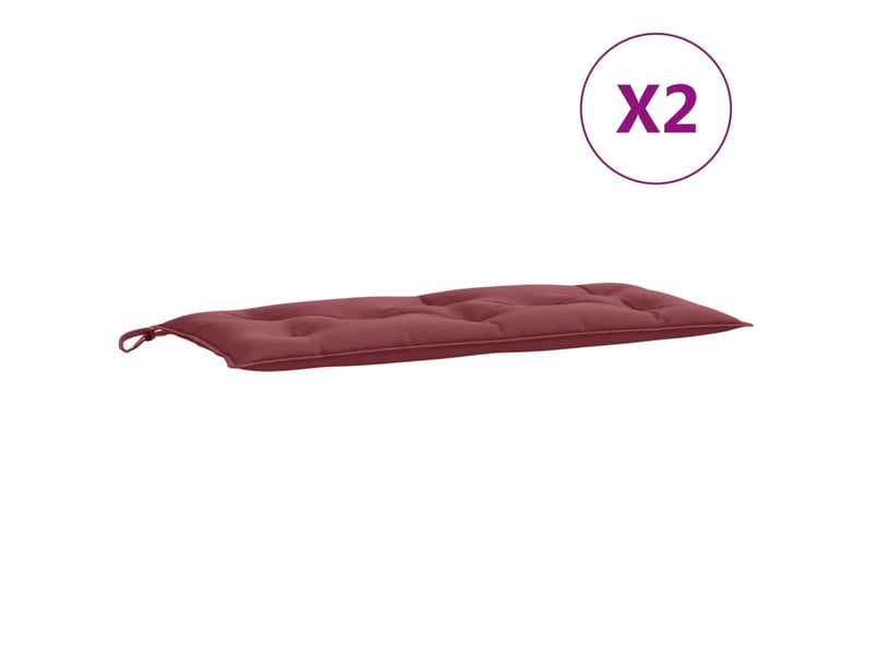  Lot de 2 coussins de banc de jardin, coussins d'assise rouge bordeaux mélangé cf58686  - Conforama D